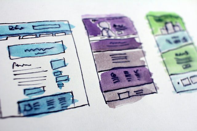web design layout on paper
