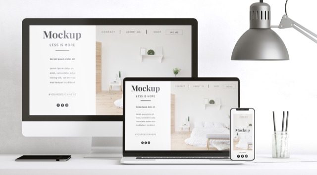 Site mockup displayed on desktop, laptop, and mobile devices