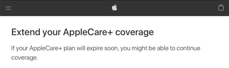 a screenshot depicting Apple’s AppleCare+ coverage