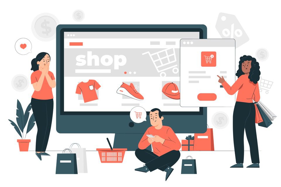 An ecommerce product page illustration