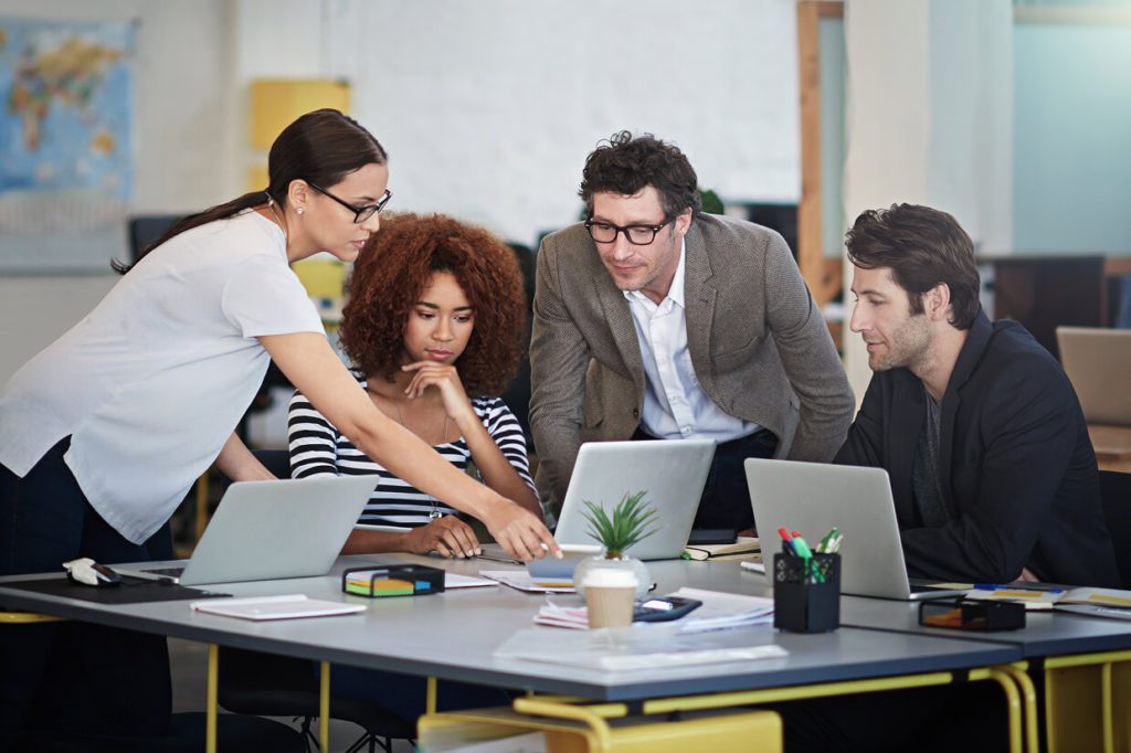 group of people working