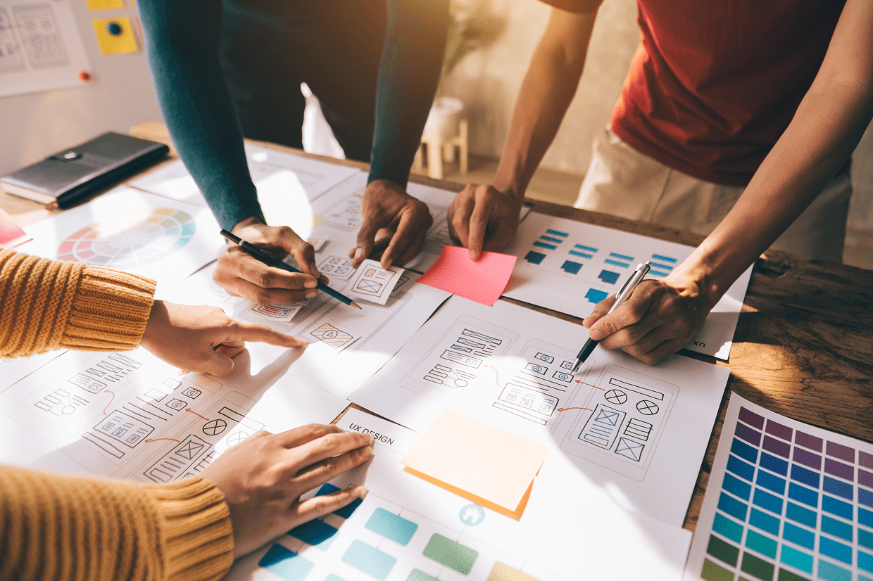 Multiple mockups on desk