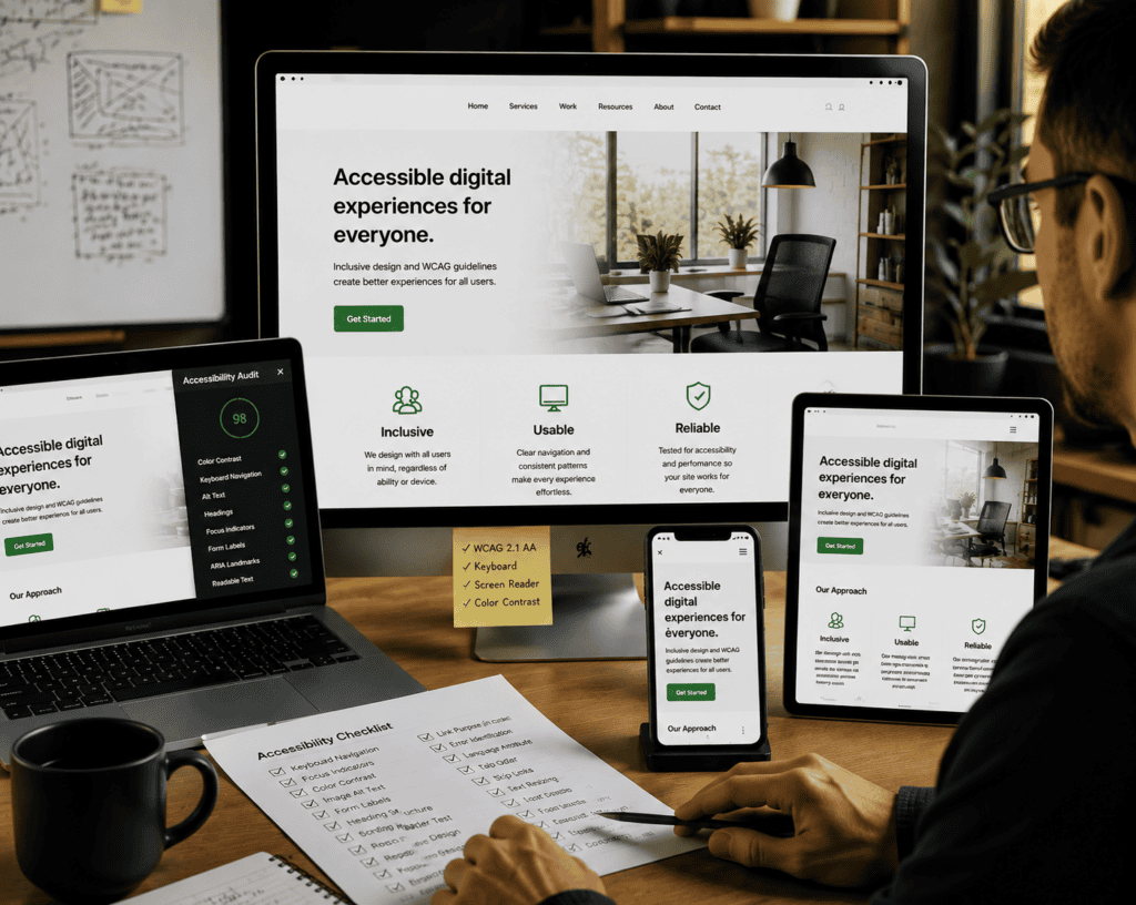 Multiple devices with accessibility digital experiences for everyone on their monitors